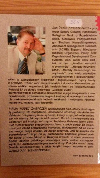 Firma wobec zagrożeń. Identyfikacja problemów - J. Antoszkiewicz