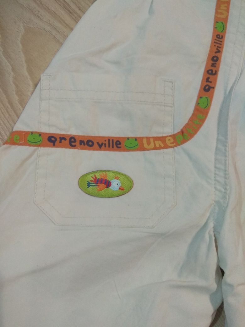 Letnie śliczne ogrodniczki 80 cm, kolor śmietankowy