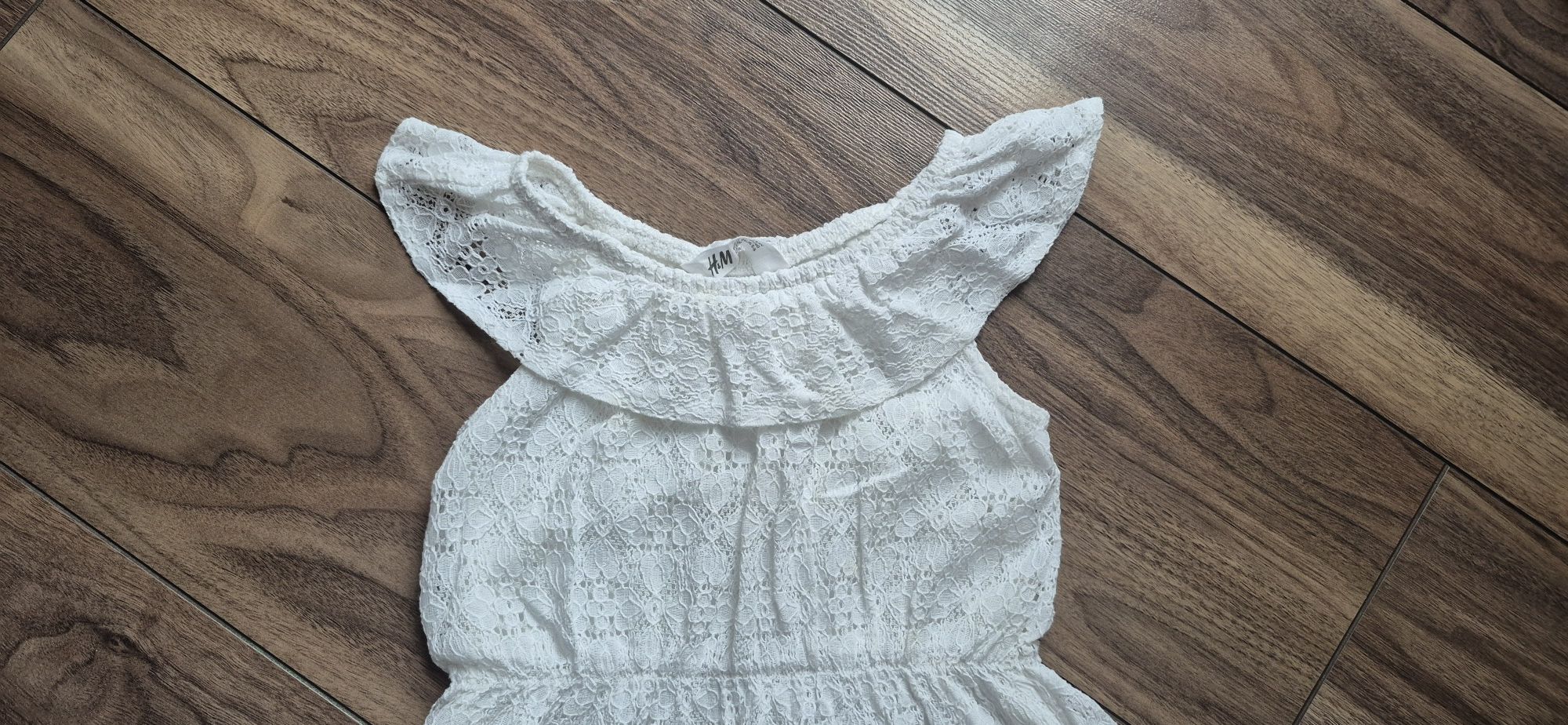 Sukienka biała 4-6 H&M 110/116