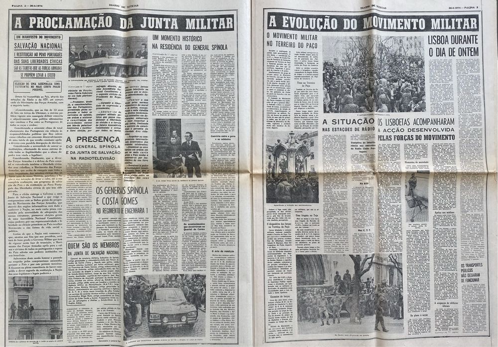 Jornal Diário de Notícias 26 de Abril 1974