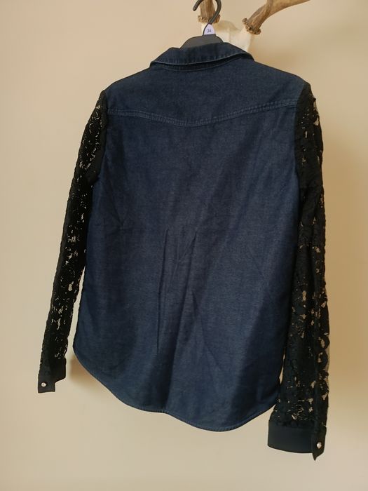 Koszula jeansowa z koronką