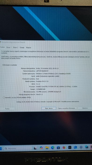 Laptop Acer Predator Helios 300 Intel 7 , 32gb, GeForce 2060