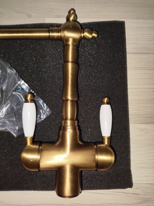 Bateria kuchenna SMEG MAP77PO mosiężna do wody kranowej i filtrowanej.