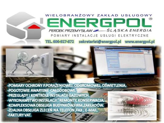 ENERGPOL- Pomiary,Pogotowie Elektryczne,Instalacje Gazowe.Elektryk 24h