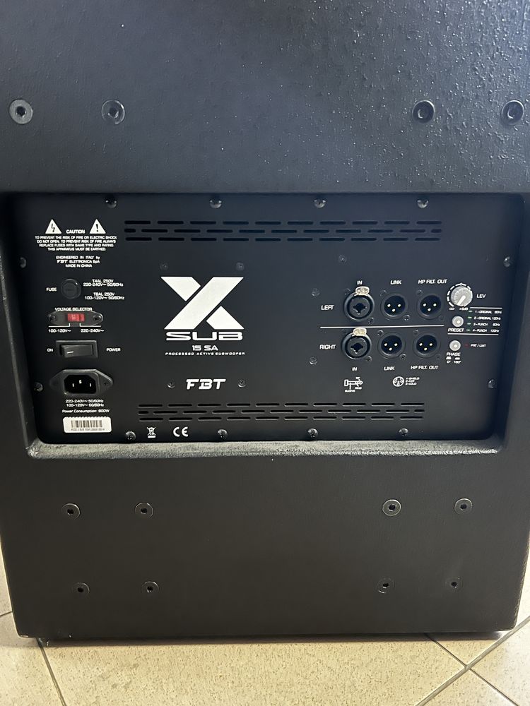 FBT X-Sub 15A subwoofer aktywny 15 (1200W) (qsc, mackie, ev) Pilnie!