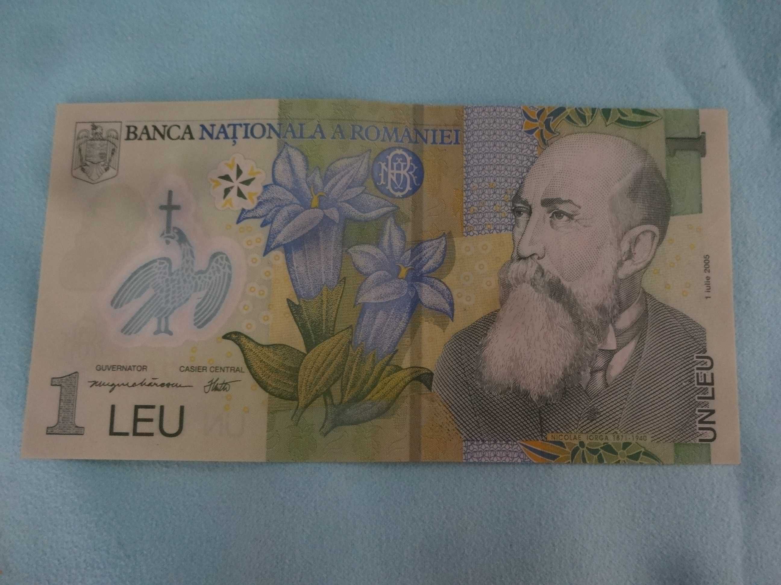 Banknot Rumunia 1 LEI 2005 seria 075 E