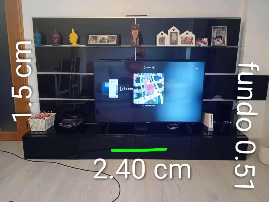 Móvel sala ikea preto espelhado
