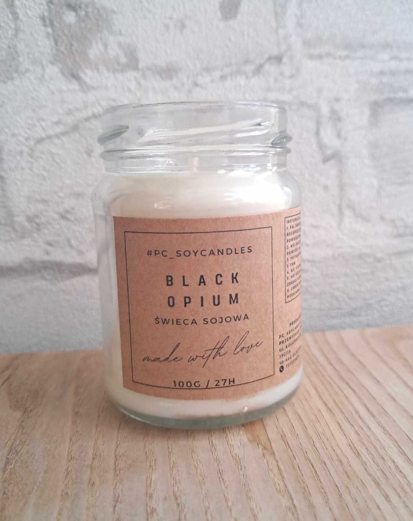 Świeca Sojowa Zapachowa Black Opium 143ml 27h Świeczka w Słoiku