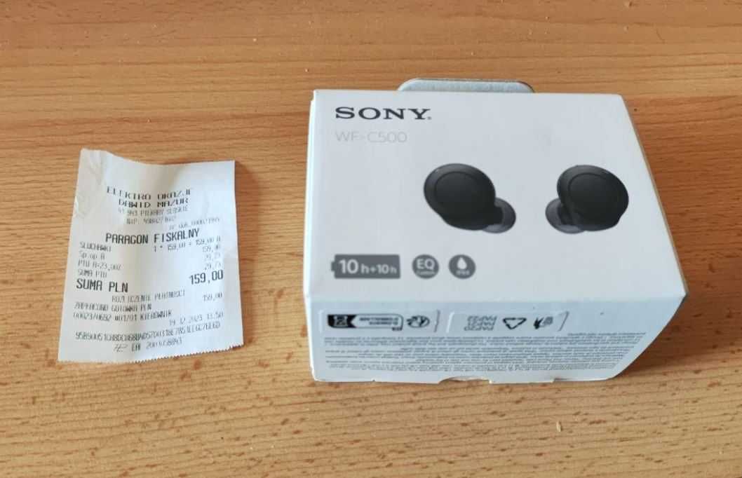 Słuchawki bezprzewodowe dokanałowe Sony WFC500B (Stan -Powystawowy)