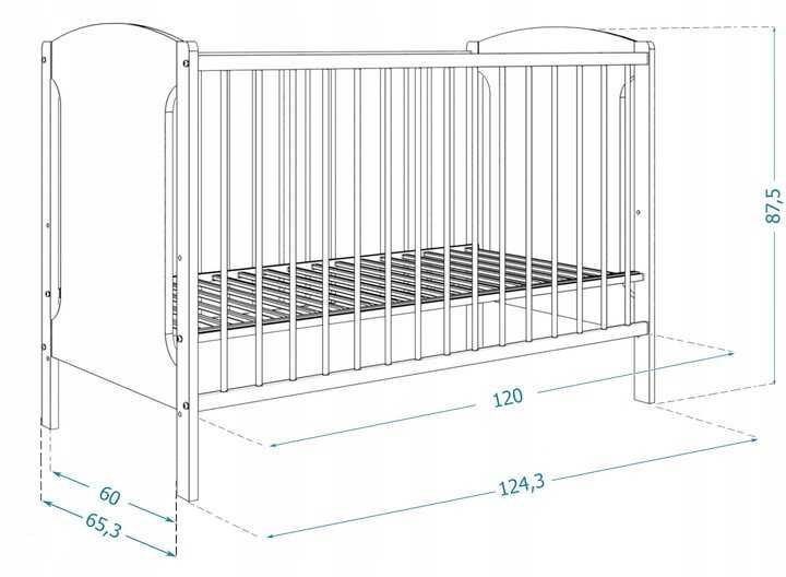 Łóżeczko dziecięce 60x120 z materacem TOLA