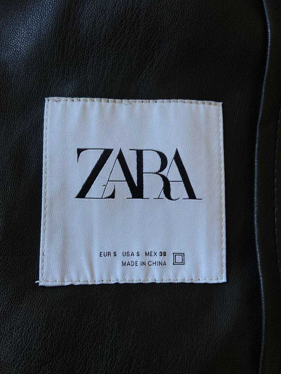 Куртка-рубашка Zara свободного кроя из искусственной кожи размер S