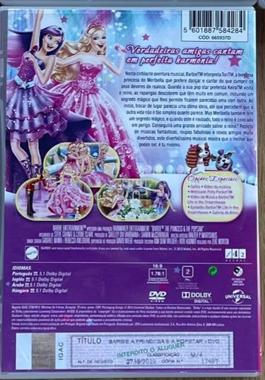 DVD Barbie e a Princesa Pop Star Novo