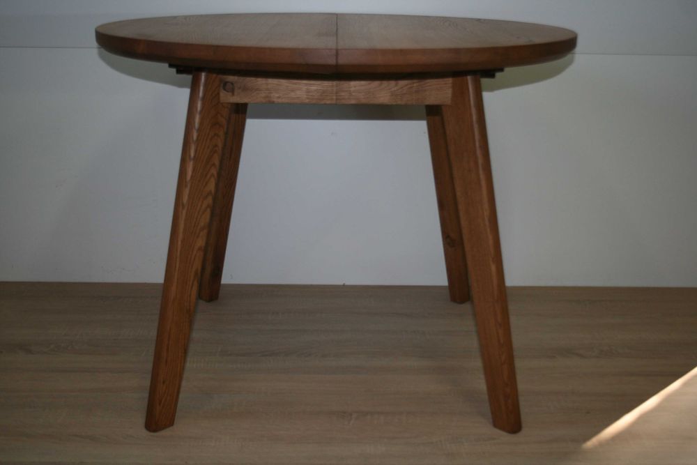 Stół okrągły dębowy rozkładany ( lity dąb) LOFT