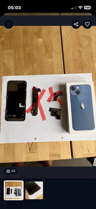 Iphone 13 mini kamera tyl, pudelko, pekniety wyswietlacz