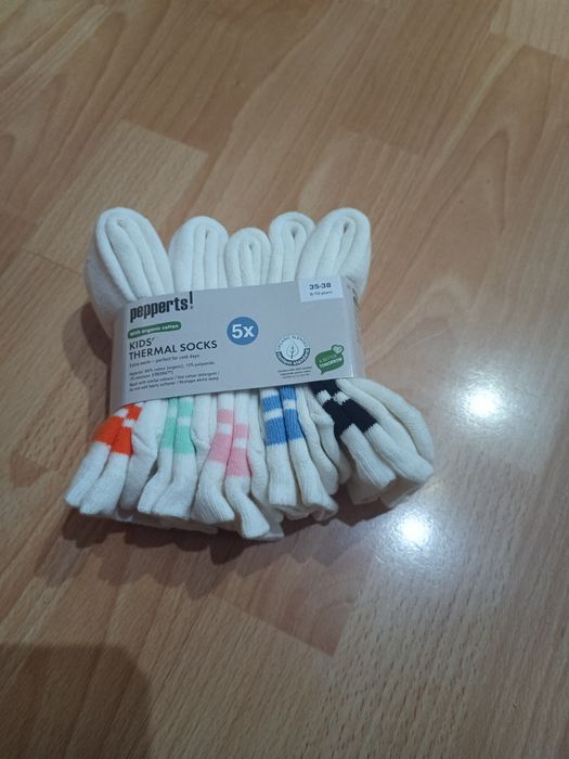 Nowe skarpety termiczne 5 par 35-38 grube ciepłe zimowe