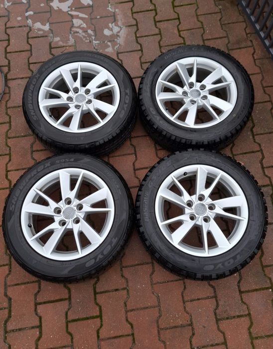 Koła Audi 16" 5x112 - felgi alluminiowe + opony zimowe Toyo 215/55 R16