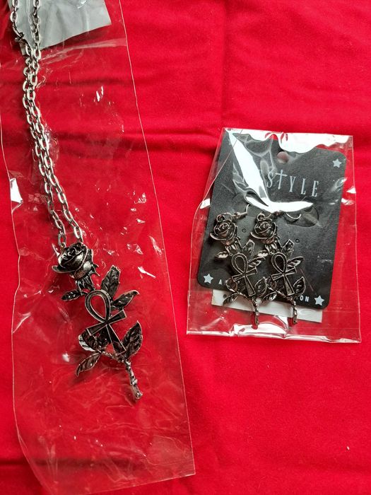 Rose Ankh Silver Gotycka Biżuteria Restyle gothic goth