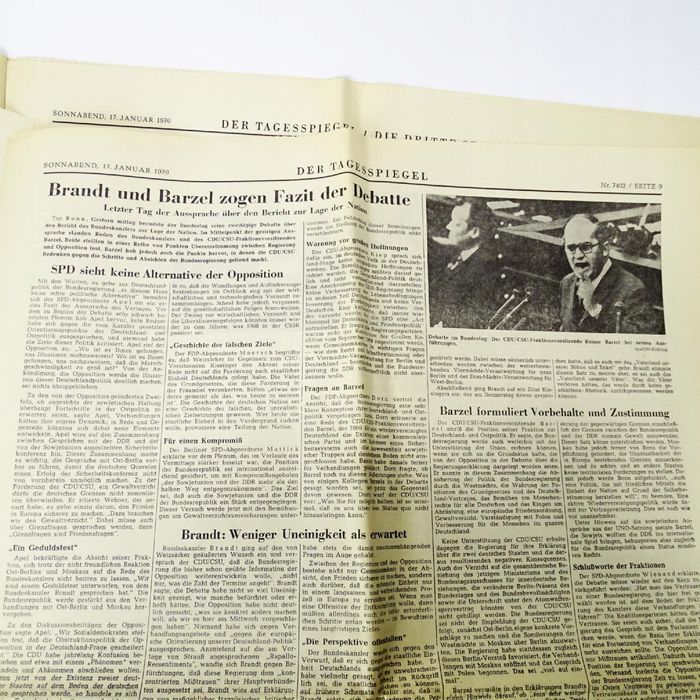 stara gazeta der tages spiegel 17 styczeń 1970