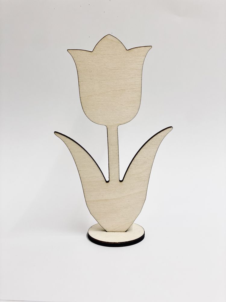Drewniany tulipan 12x7cm