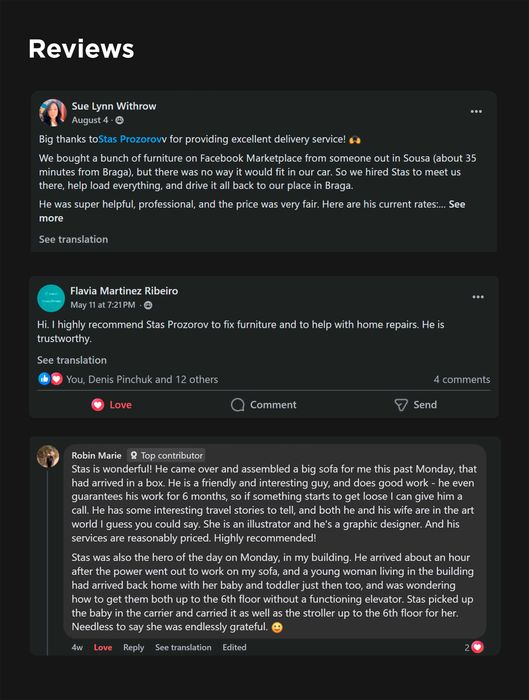 Handyman • Faz-tudo • Pequenas reparações • Mudanças