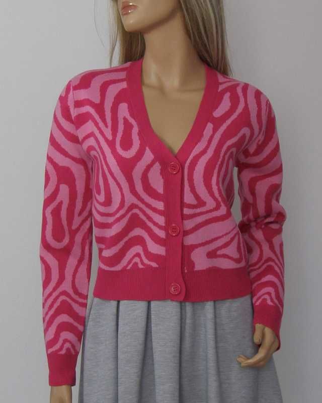 sweter różowy paski zebra Sinsay M