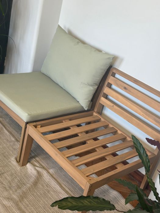 Sofá de jardim modular de 2 peças em madeira de acácia Filips