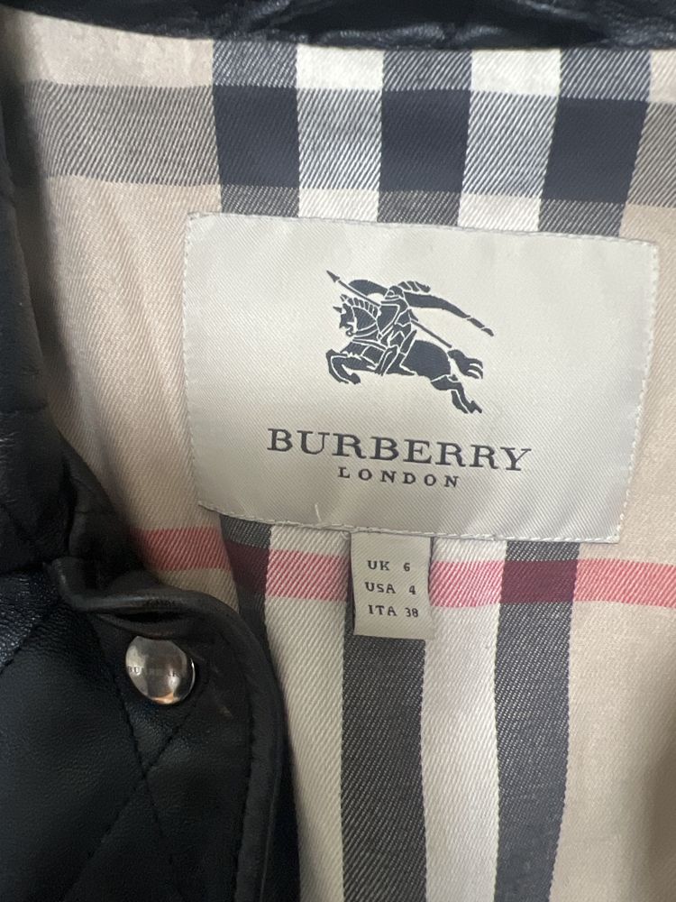 Skórzany plaszcz BURBERRY S