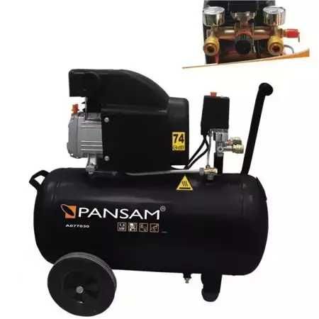 Sprężarka, kompresor 50L PANSAM A077030 olejowy 1500W 8 bar