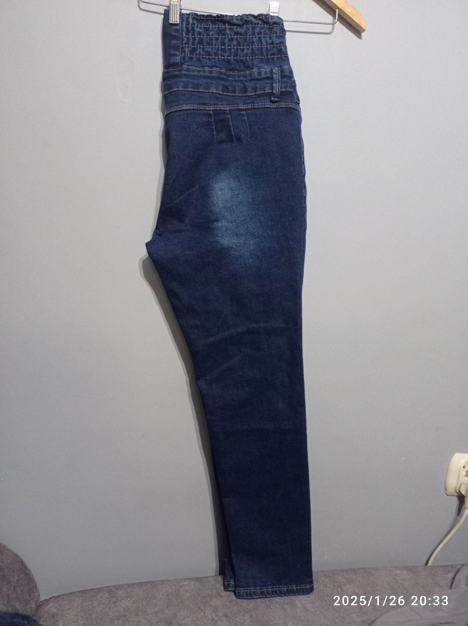 Nowe jeansy 16 XXL 44 wysoki stan guziki dżinsy skinny rurki wygodne