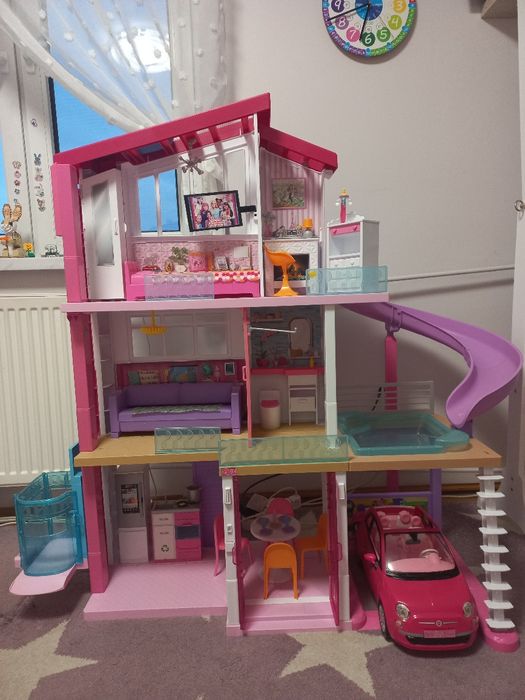 Duży Domek dla lalek Barbie + autko. Odbiór osobisty!