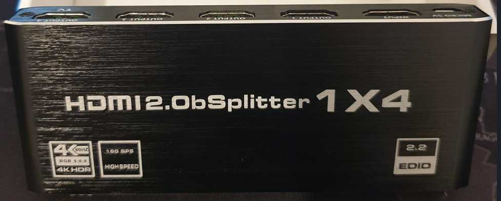 Rozgałęźnik HDMI splitter 2.0 1x4 rozdzielacz uhd 4k hdcp