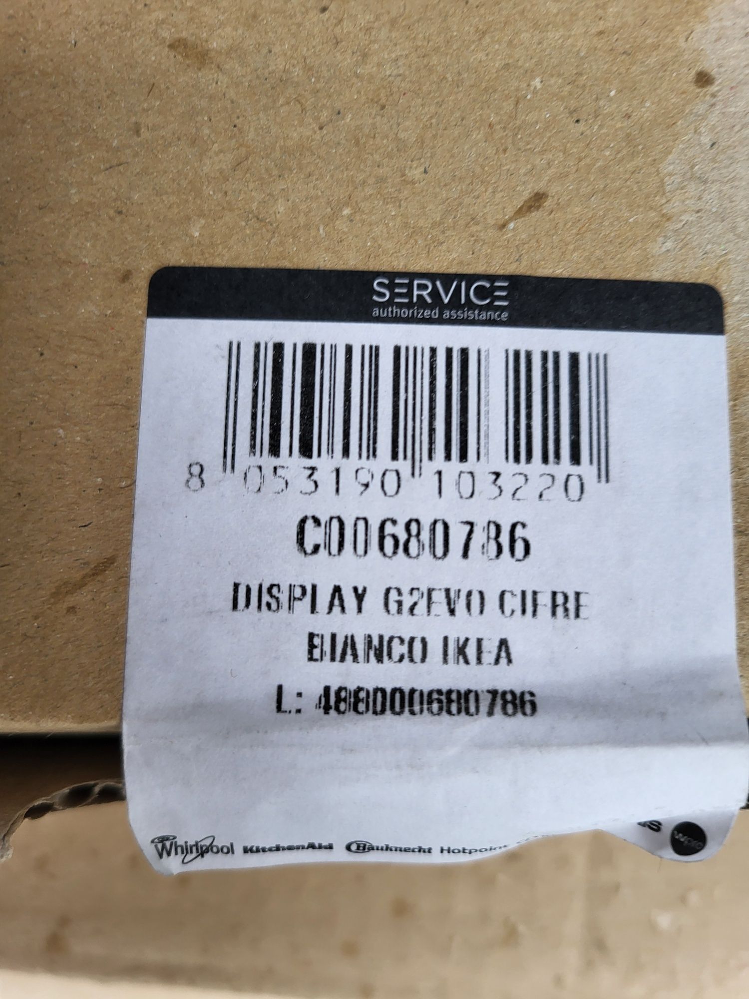 Wyświetlacz piekarnika  Whirlpool  c00680.786