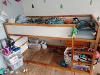 Łóżko Ikea kura drewniane