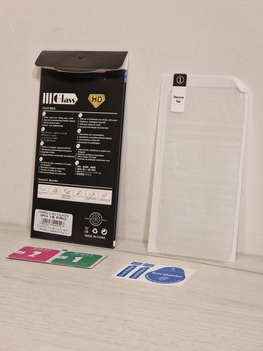 Hartowane szkło HARD 2.5D do IPHONE 16 PRO (mocniejszy klej 380µ)