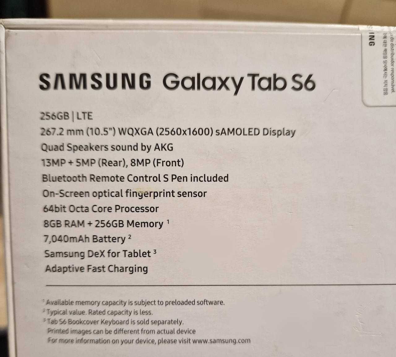 Tablet Samsung S6 256 GB / 8GB RAM/ LTE /Amoled 10,5 2k+ Etui Samsuung
