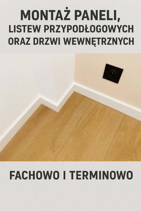 Montaż paneli, listew przypodłogowych i drzwi wewnętrznych