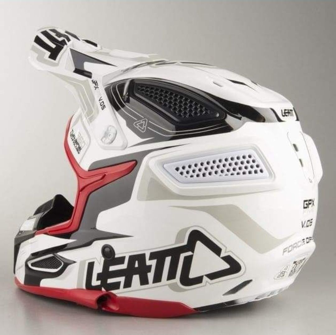 Kask Leatt GPX 5.5 V.05 Biało-Czarno-Czerwony LEATT (cross,KTM,enduro)
