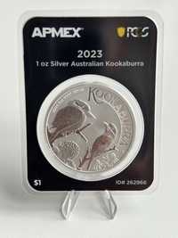 Срібна монета 1oz Кукабарра 1 долар 2023 Австралія KOOKABURRA