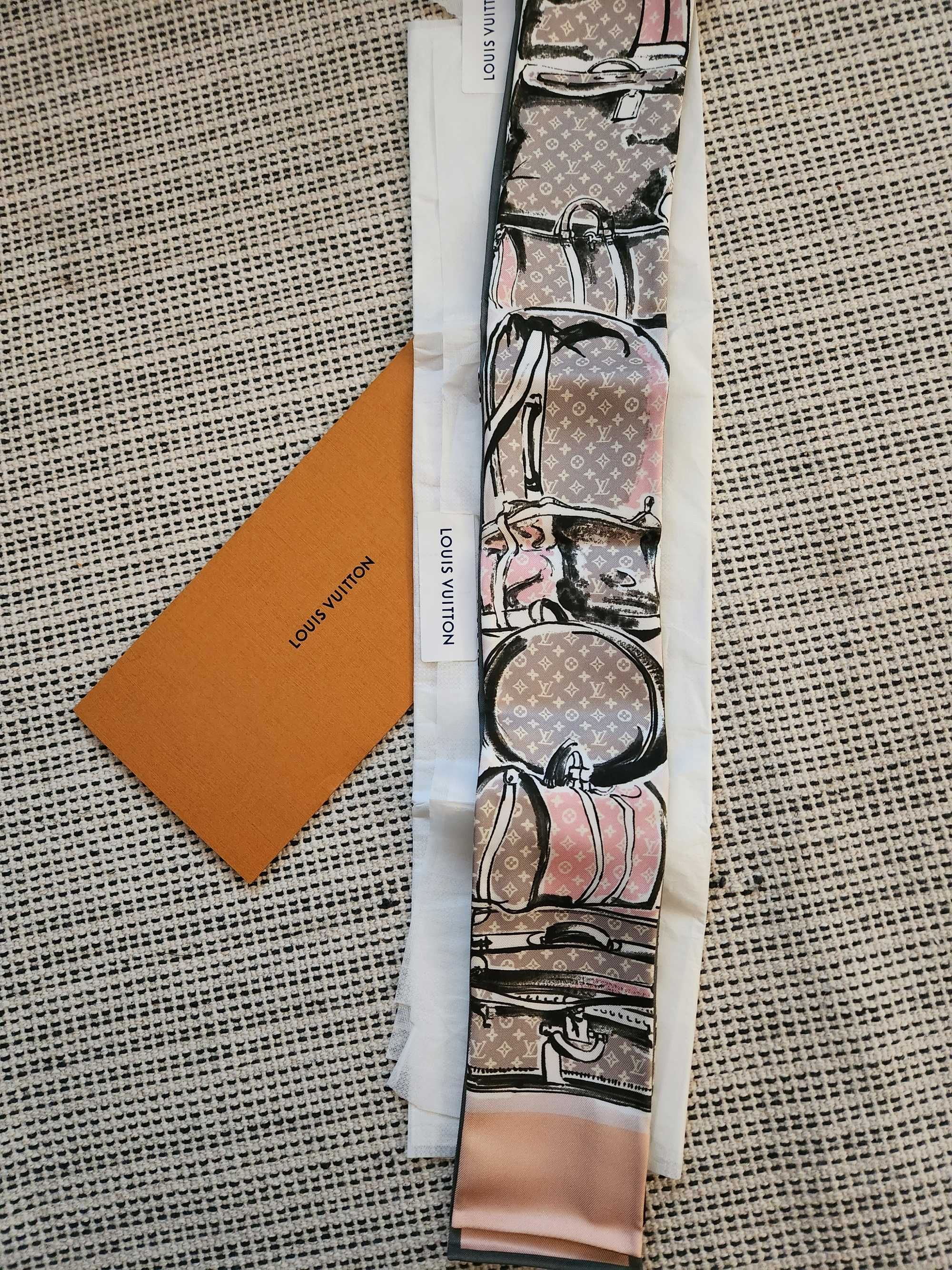 Louis Vuittton Trunks Bandeau scarf - jedwabny szalik - nowy