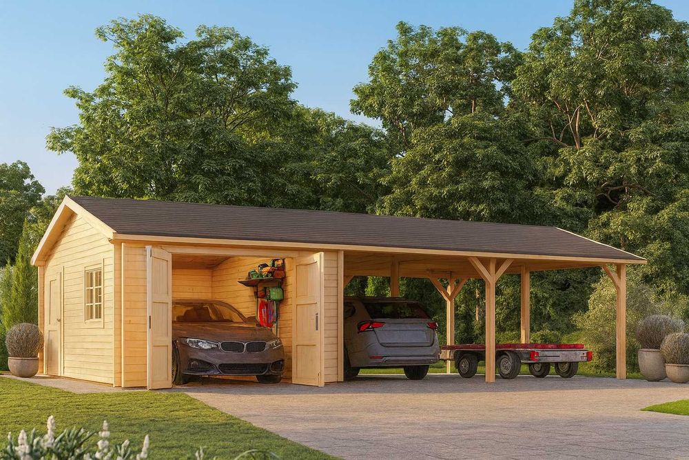 GARAŻ + 2x WIATA - 10x6 mb - 44mm - PROMOCJA -