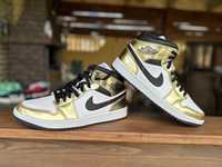 Кроссовки Nike Air Jordan 1 Mid Metallic Gold Black White 44,5 размер