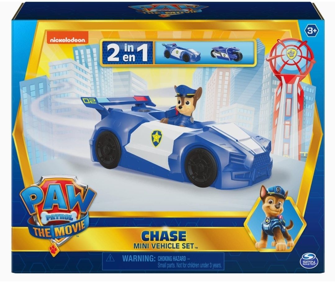 Paw Patrol The Movie 2 in 1 Chase Mini Police Vehicle Set