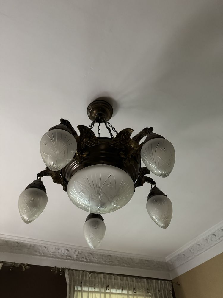 Lampa mosiężna, żyrandol, orły Kemar