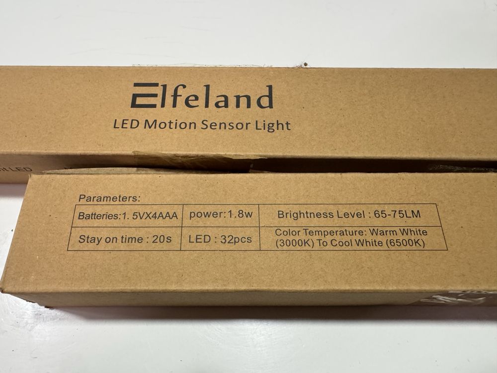Lampka LED ledowa 33cm do szafy z czujnikiem ruchu na baterie NOWA