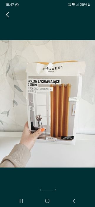 Zasłony Musztardowe zaciemniające smukee dwie 140x245 cm