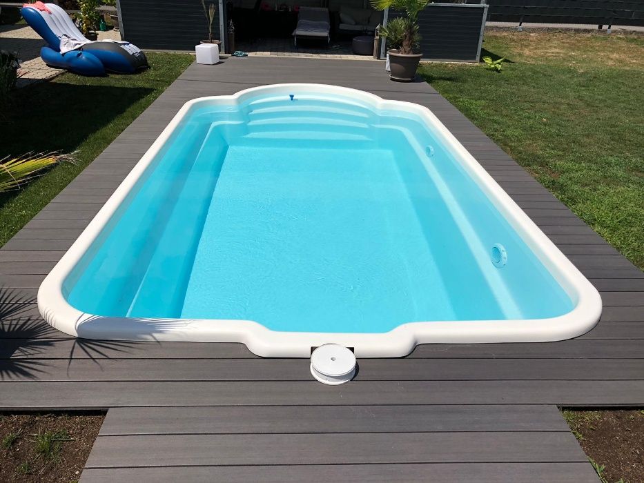 Basen Ogrodowy + FILTRACJA 7,10x3,10x1,55m Poliestrowy , Laminat