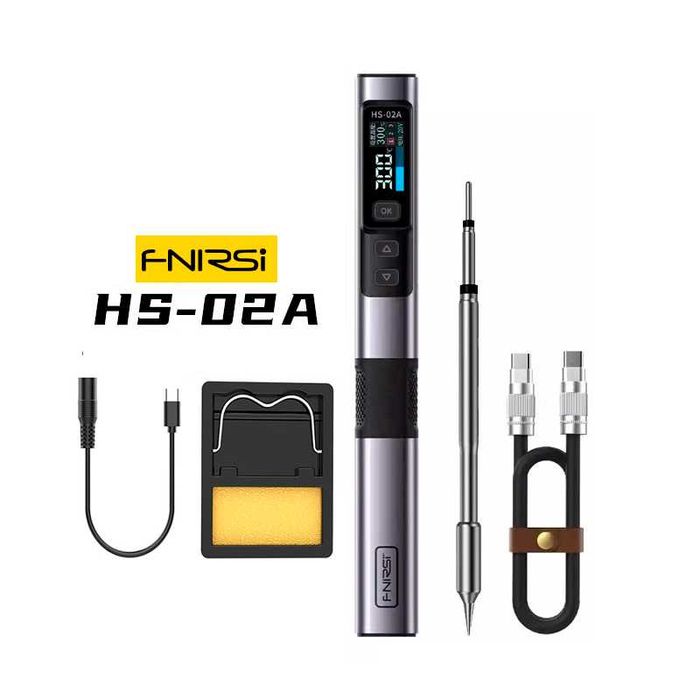 НОВИНКА ПАЯЛЬНИК 100Вт! Fnirsi HS-02A + Кабель Type-C to Type-C 100W