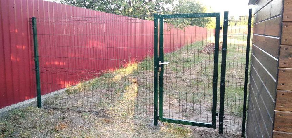 Ворота відкатні та створки за розмірами. Паркан метал з 3D сітки,