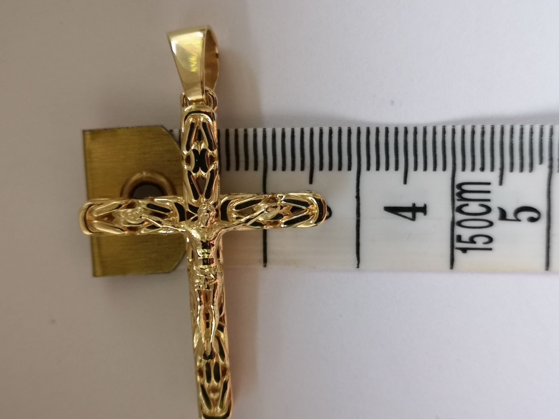 Złoty Krzyżyk zawieszka królewski wzór piękny wyrób 585 Kraków krzyż