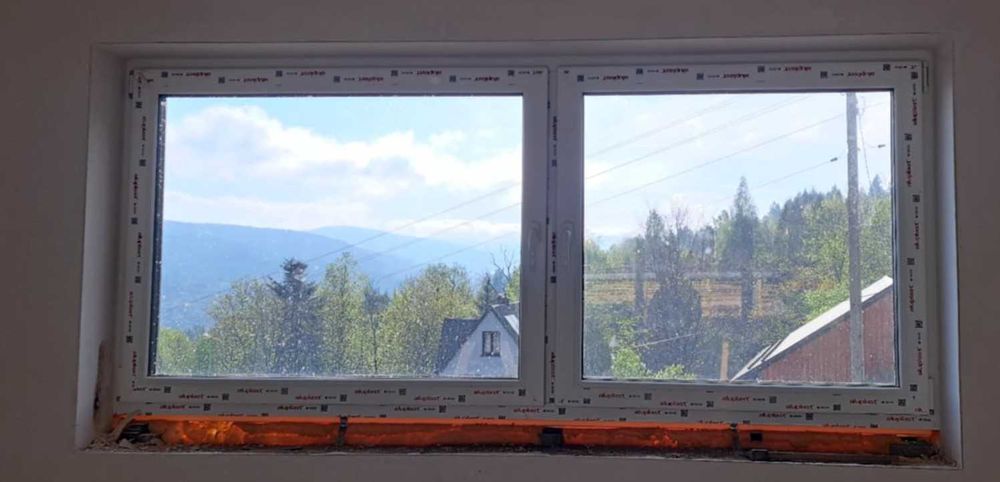 Okno nowe  - demontaż antracyt 3 szyby